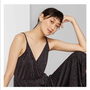 Wild Fable Sleeveless Sparkle Wrap Jumpsuit